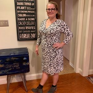 Ralph Lauren Floral Print Grey and White Dress